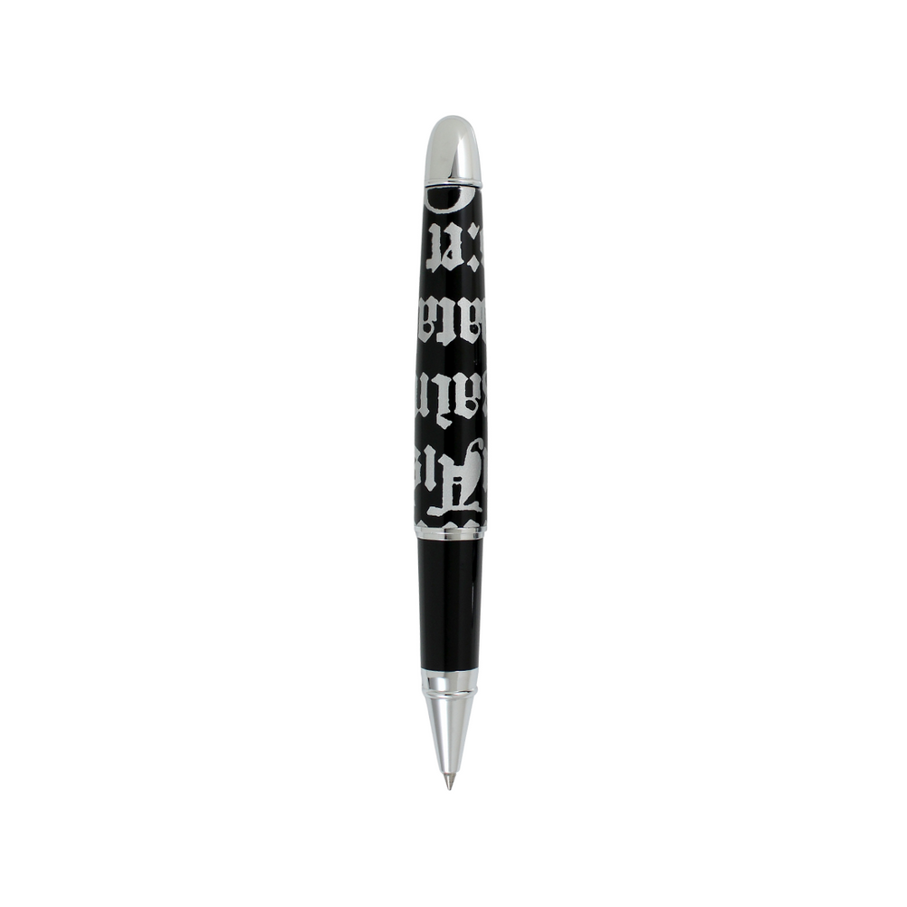 Acme Studio GOTHIC SCRIPT SILVER Standard Roller Ball — Acme Studio rollerball pen — fluid gel ink writing instrument, at Cityluxe Singapore