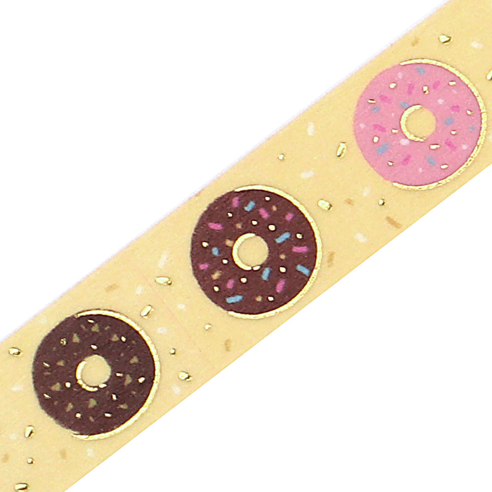 BGM Foil Stamping Masking Tape in Afternoon Doughnuts — BGM washi tape — decorative Japanese paper tape for journaling and craft, at Cityluxe Singapore