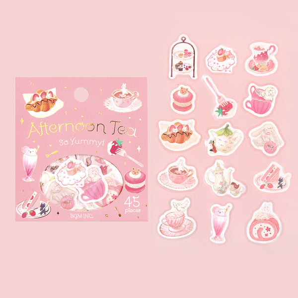 BGM Foil Stamping Flake Seal: Afternoon Tea Party - Let's Eat a Snack — front view
