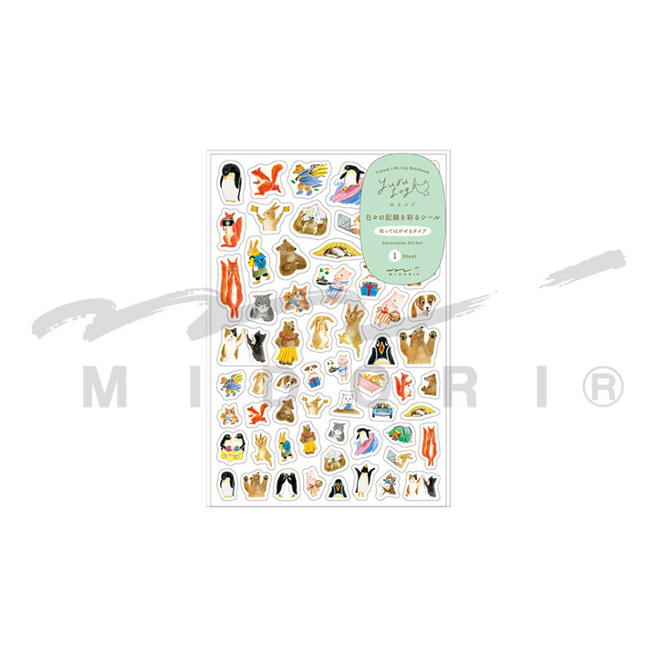 Midori Yuru Log Sticker (1 Sheet) - Animal