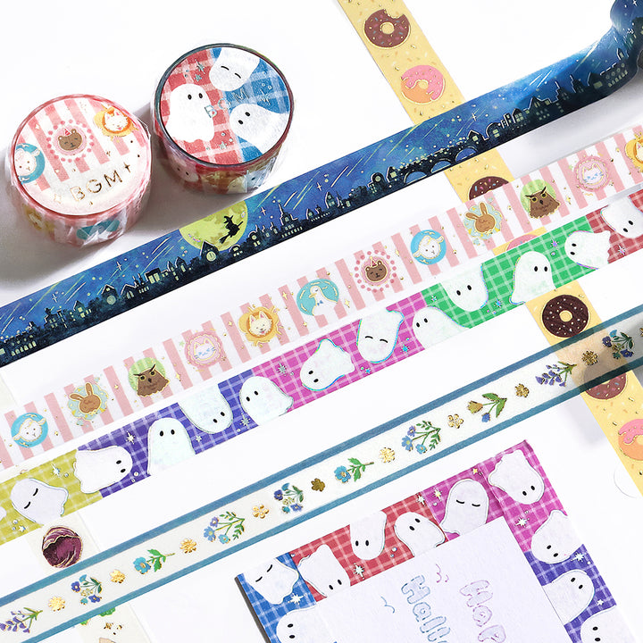BGM Foil Stamping Masking Tape in Animal Town — BGM washi tape — decorative Japanese paper tape for journaling and craft, at Cityluxe Singapore
