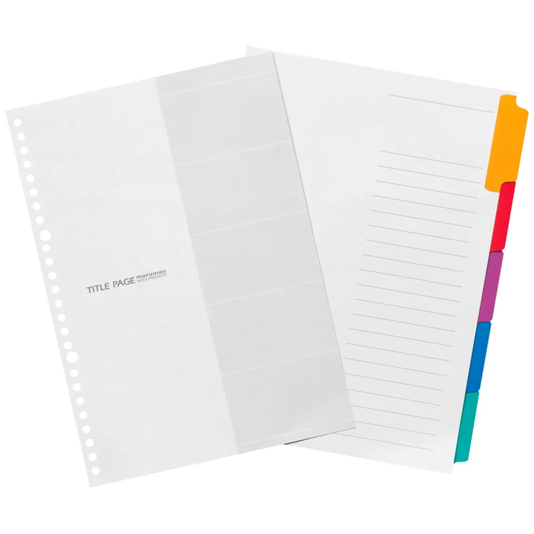 Maruman B5 Laminated Tab Wide 5 Index — side view