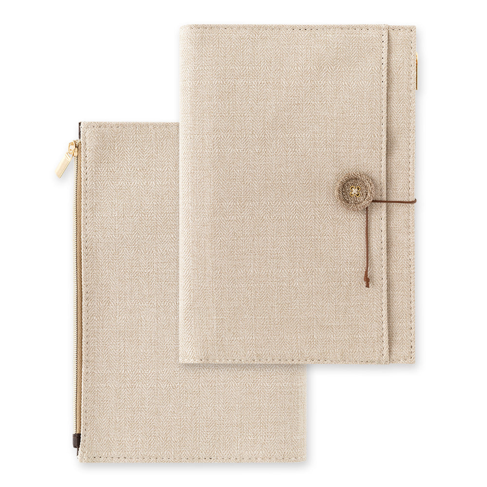 Midori Yuru Log Notebook Cover [B6] - Cloth Beige