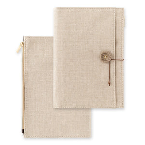 Midori Yuru Log Notebook Cover [B6] - Cloth Beige