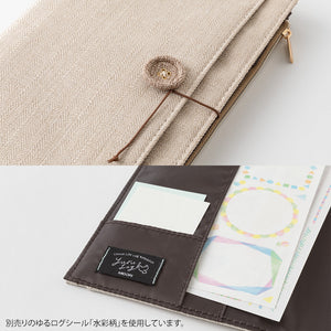 Midori Yuru Log Notebook Cover [B6] - Cloth Beige