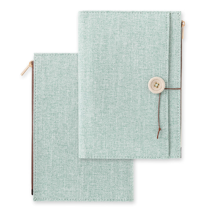 Midori Yuru Log Notebook Cover [B6] - Cloth Light Blue