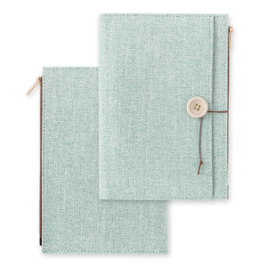 Midori Yuru Log Notebook Cover [B6] - Cloth Light Blue