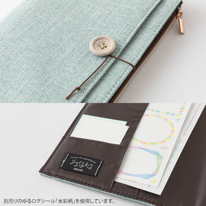 Midori Yuru Log Notebook Cover [B6] - Cloth Light Blue