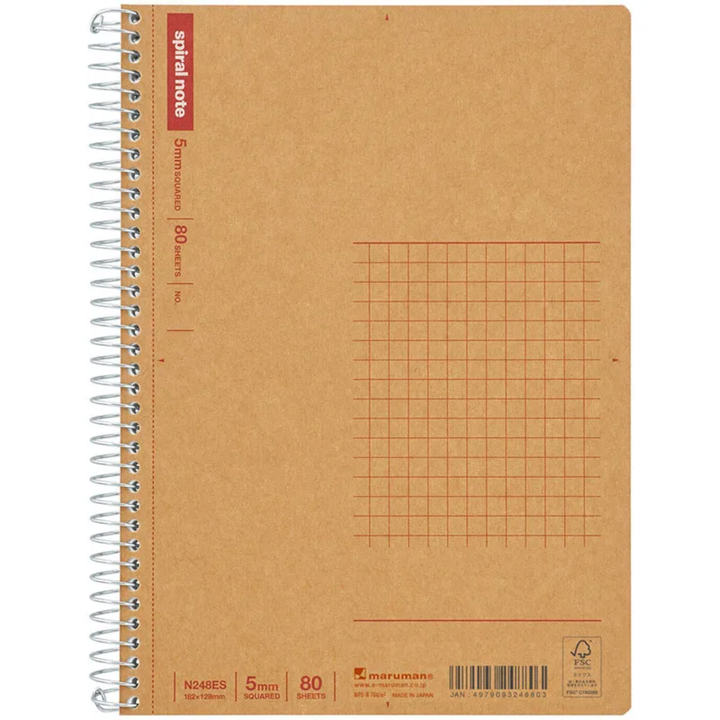 Maruman B6 Spiral Note BASIC Graph 80 Sheets — front view