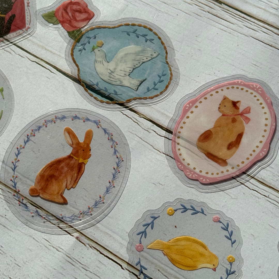 BGM Clear Seal: Maiden Brooch in Animal — BGM decorative sticker — for journaling planners and scrapbooking, at Cityluxe Singapore