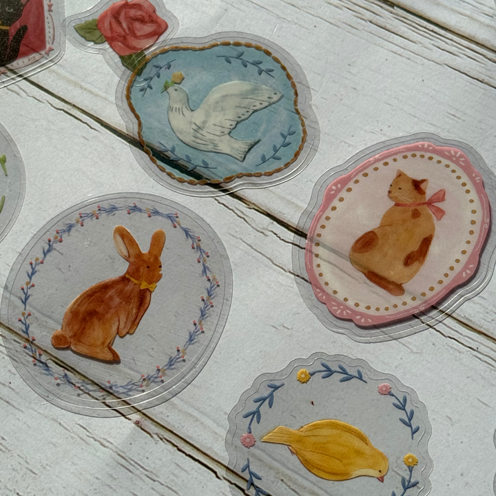 BGM Clear Seal: Maiden Brooch in Animal — BGM decorative sticker — for journaling planners and scrapbooking, at Cityluxe Singapore