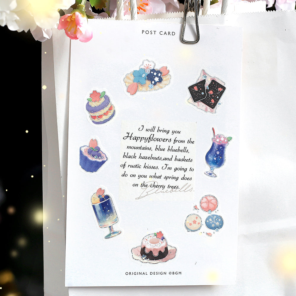 BGM Sakura Limited Flake Seal: Cafe Ala Mode - Cherry Blossoms at Night