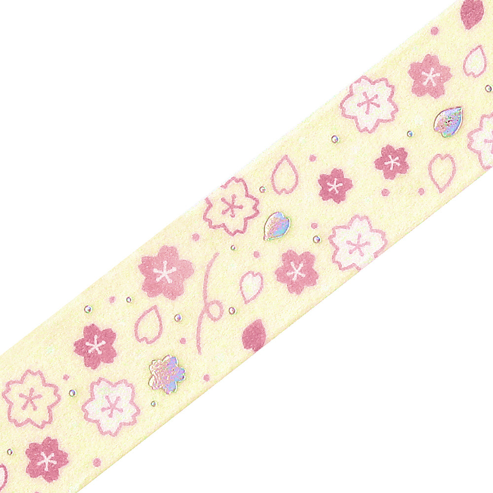 BGM Sakura Limited Masking Tape: Sakura in Cherry Blossoms Dance — BGM washi tape — decorative Japanese paper tape for journaling and craft, at Cityluxe Singapore
