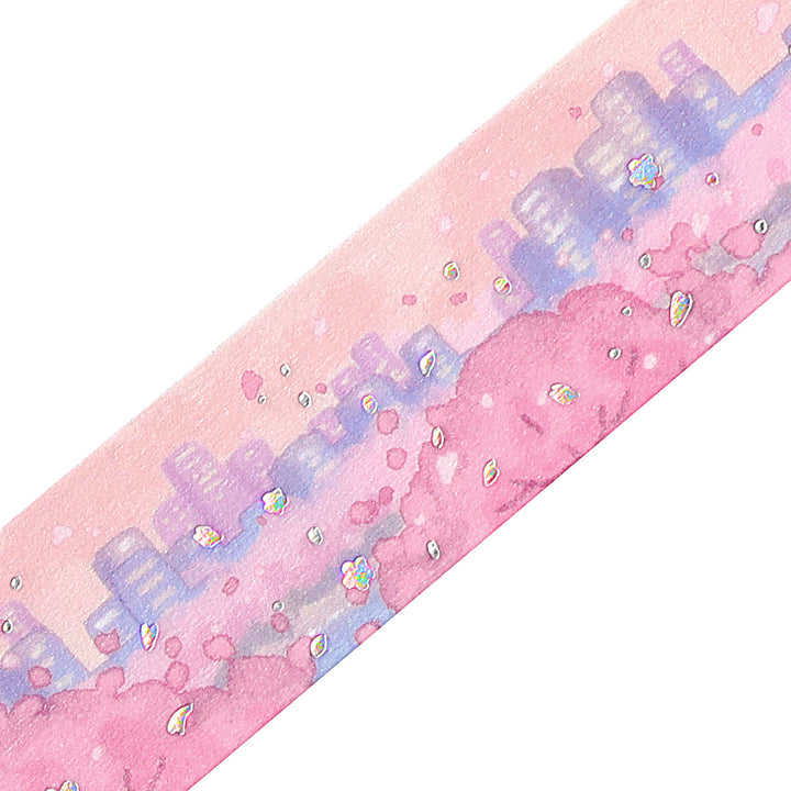 BGM Sakura Limited Masking Tape: Sakura in Cherry Blossoms in Bloom — BGM washi tape — decorative Japanese paper tape for journaling and craft, at Cityluxe Singapore