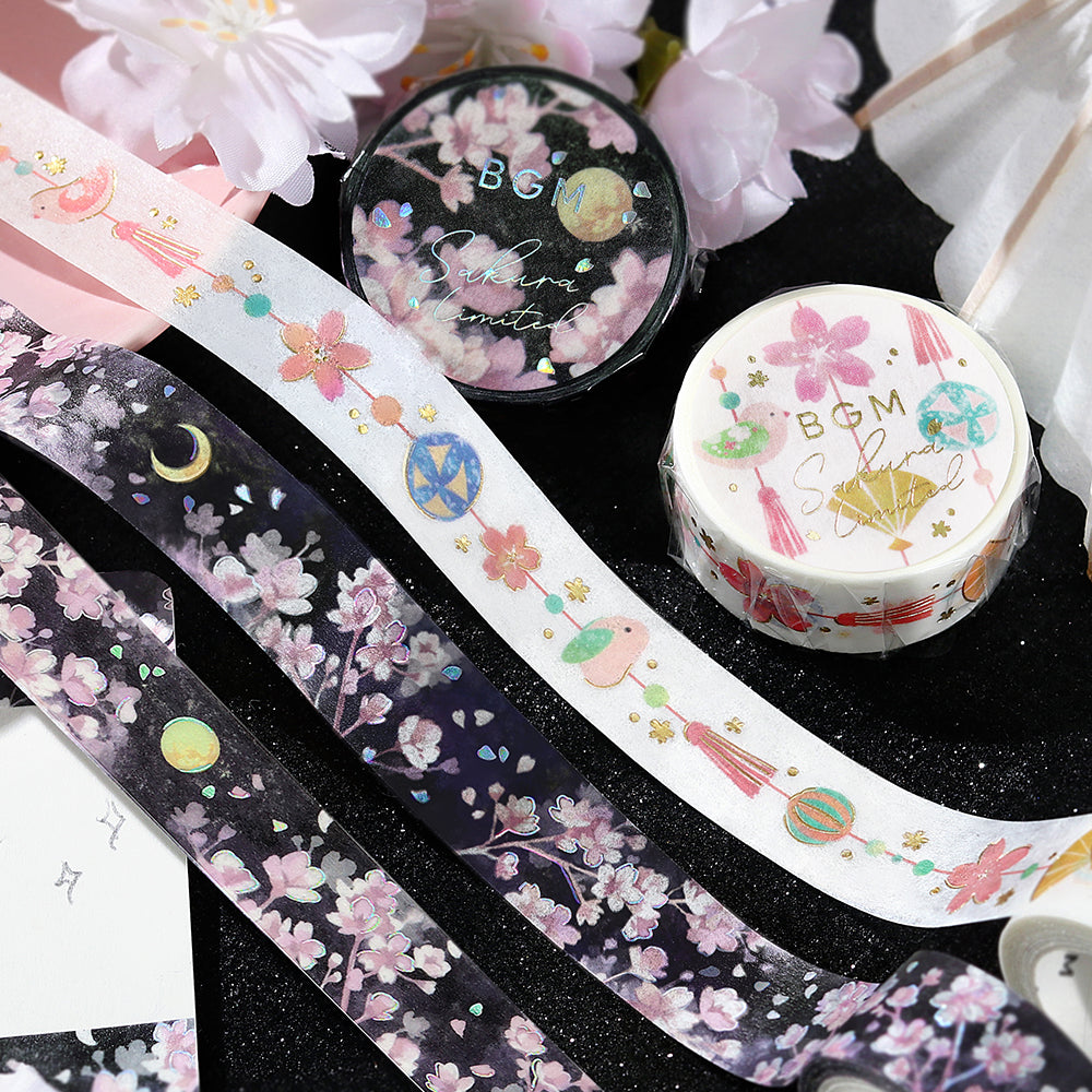 BGM Sakura Limited Masking Tape: Sakura - Moon-Viewing Cherry Blossoms