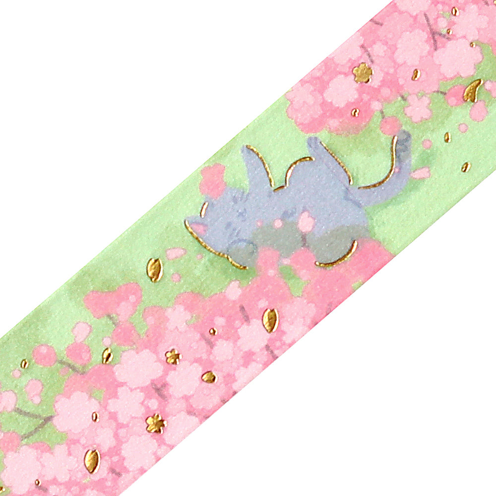 BGM Sakura Limited Masking Tape: Sakura in Sunbathing in the Sun — BGM washi tape — decorative Japanese paper tape for journaling and craft, at Cityluxe Singapore