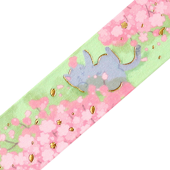 BGM Sakura Limited Masking Tape: Sakura in Sunbathing in the Sun — BGM washi tape — decorative Japanese paper tape for journaling and craft, at Cityluxe Singapore
