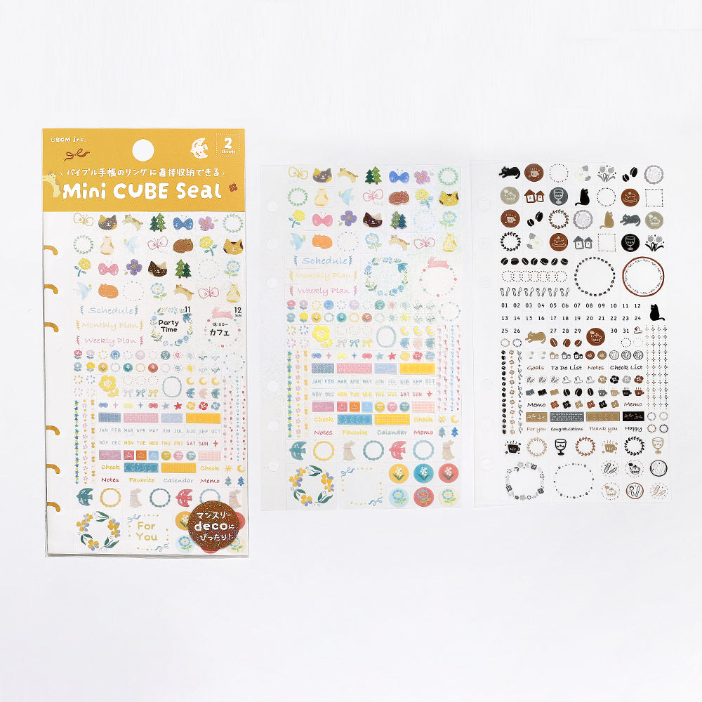 BGM Seat Seal in Flowers and Coffee Day — BGM decorative sticker — for journaling, planners and scrapbooking, at Cityluxe Singapore