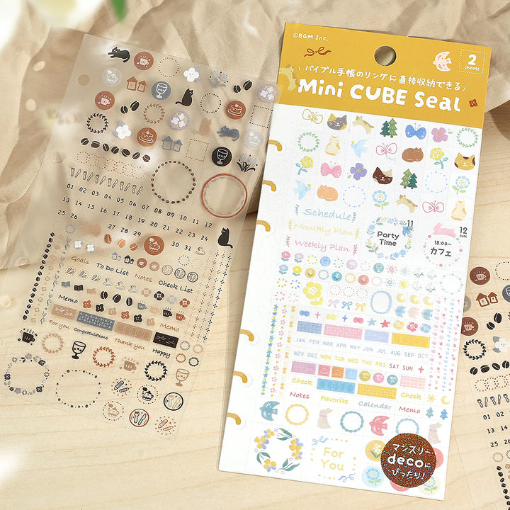 BGM Seat Seal in Flowers and Coffee Day — BGM decorative sticker — for journaling, planners and scrapbooking, at Cityluxe Singapore