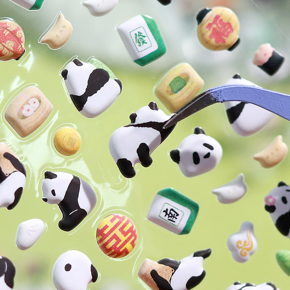 BGM Seat Seal in Mini Panda — BGM decorative sticker — for journaling, planners and scrapbooking, at Cityluxe Singapore