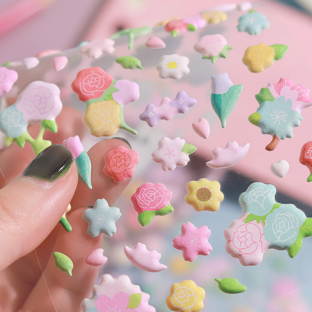 BGM Seat Seal in Mini Flowers — BGM decorative sticker — for journaling, planners and scrapbooking, at Cityluxe Singapore
