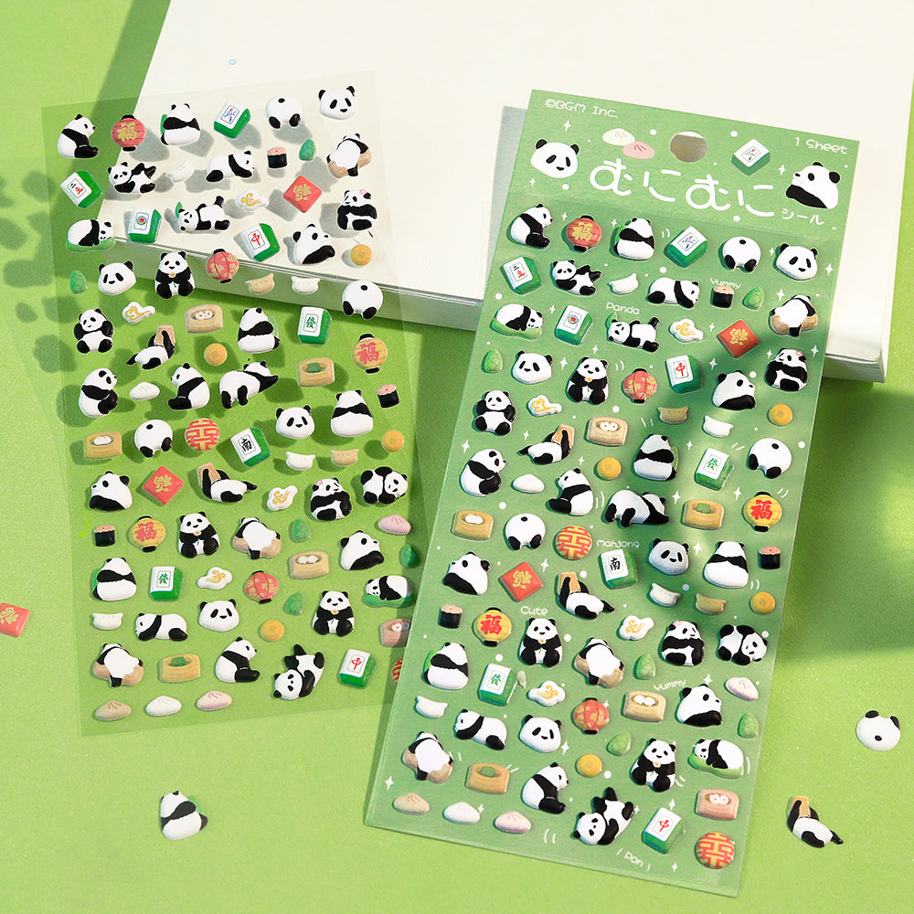 BGM Seat Seal in Mini Panda — BGM decorative sticker — for journaling, planners and scrapbooking, at Cityluxe Singapore