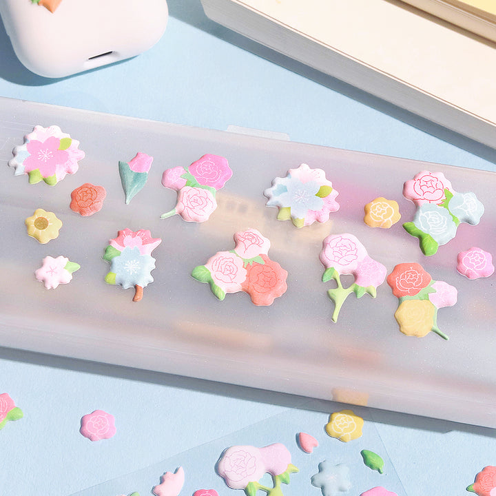 BGM Seat Seal in Mini Flowers — BGM decorative sticker — for journaling, planners and scrapbooking, at Cityluxe Singapore