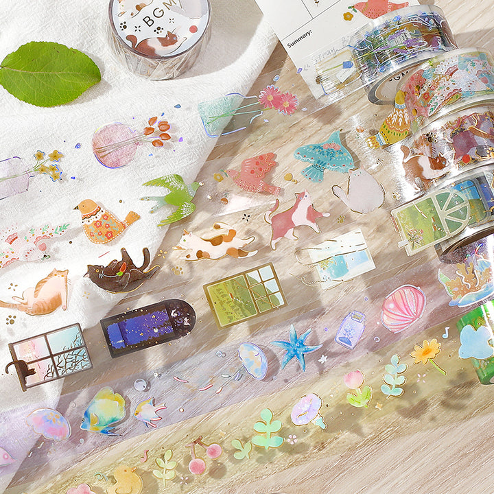 BGM Foil Stamping Clear Tape: Life - Cat&