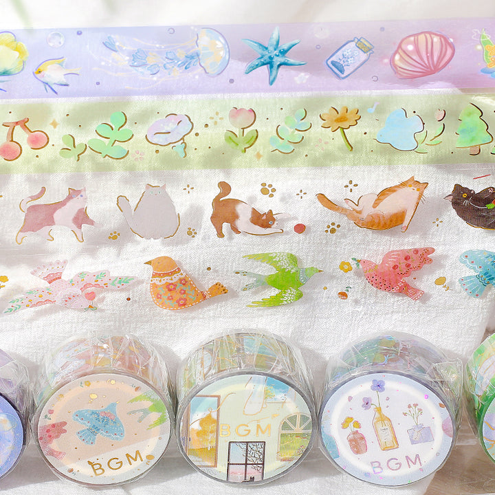 BGM Foil Stamping Clear Tape: Life in Melody — BGM clear tape — transparent adhesive tape, at Cityluxe Singapore