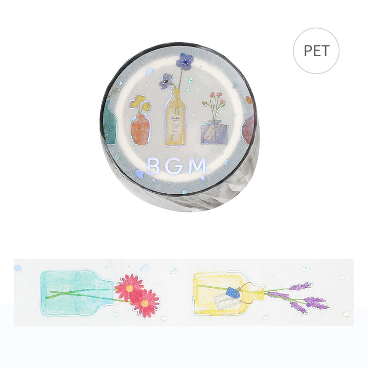 BGM Foil Stamping Clear Tape: Life in Vase for a Single Flower — BGM clear tape — transparent adhesive tape, at Cityluxe Singapore