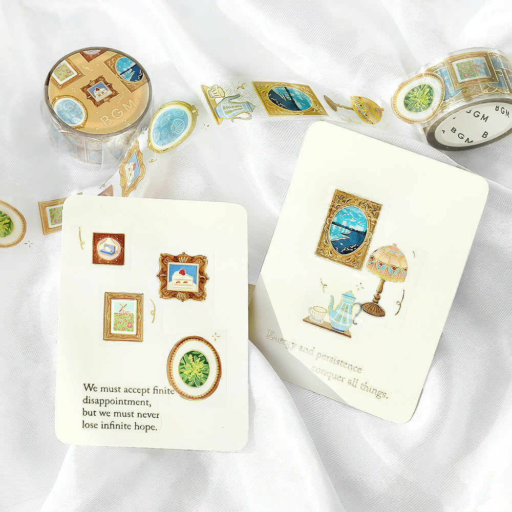 BGM Foil Stamping Clear Tape: Life in Decorative Painting — BGM clear tape — transparent adhesive tape, at Cityluxe Singapore