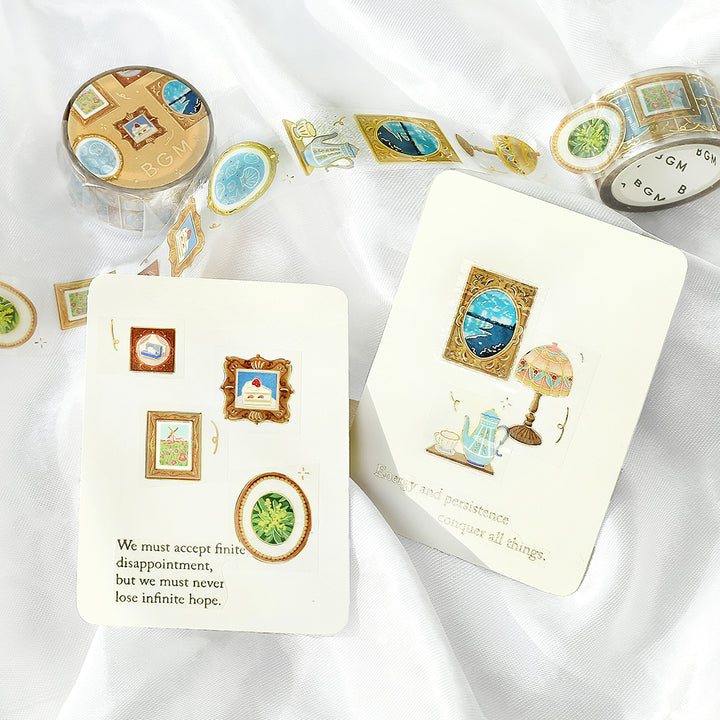 BGM Foil Stamping Clear Tape: Life in Decorative Painting — BGM clear tape — transparent adhesive tape, at Cityluxe Singapore