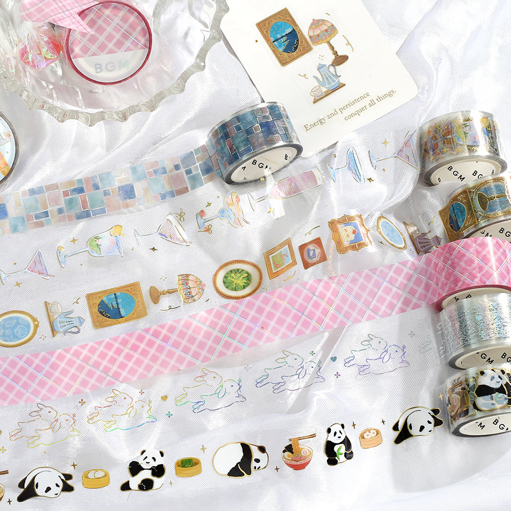 BGM Foil Stamping Clear Tape: Life in Panda Chinese — BGM clear tape — transparent adhesive tape, at Cityluxe Singapore