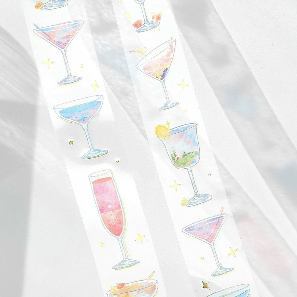 BGM Foil Stamping Clear Tape: Life in Cocktail in the Sky — BGM clear tape — transparent adhesive tape, at Cityluxe Singapore
