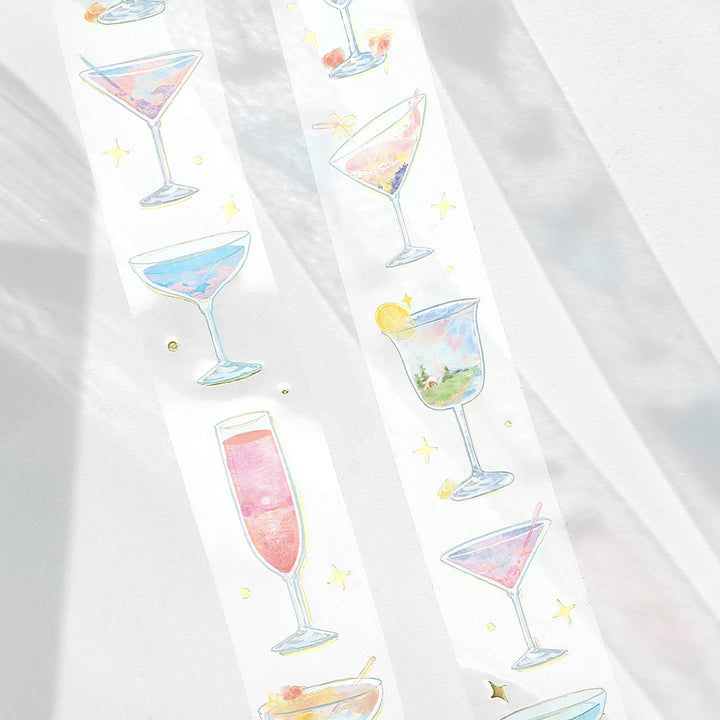 BGM Foil Stamping Clear Tape: Life in Cocktail in the Sky — BGM clear tape — transparent adhesive tape, at Cityluxe Singapore