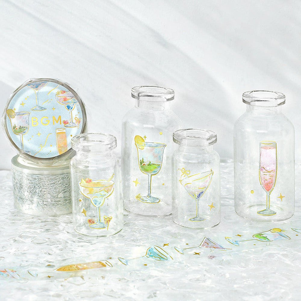 BGM Foil Stamping Clear Tape: Life in Cocktail in the Sky — BGM clear tape — transparent adhesive tape, at Cityluxe Singapore