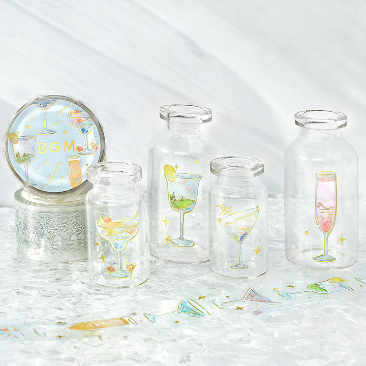 BGM Foil Stamping Clear Tape: Life in Cocktail in the Sky — BGM clear tape — transparent adhesive tape, at Cityluxe Singapore