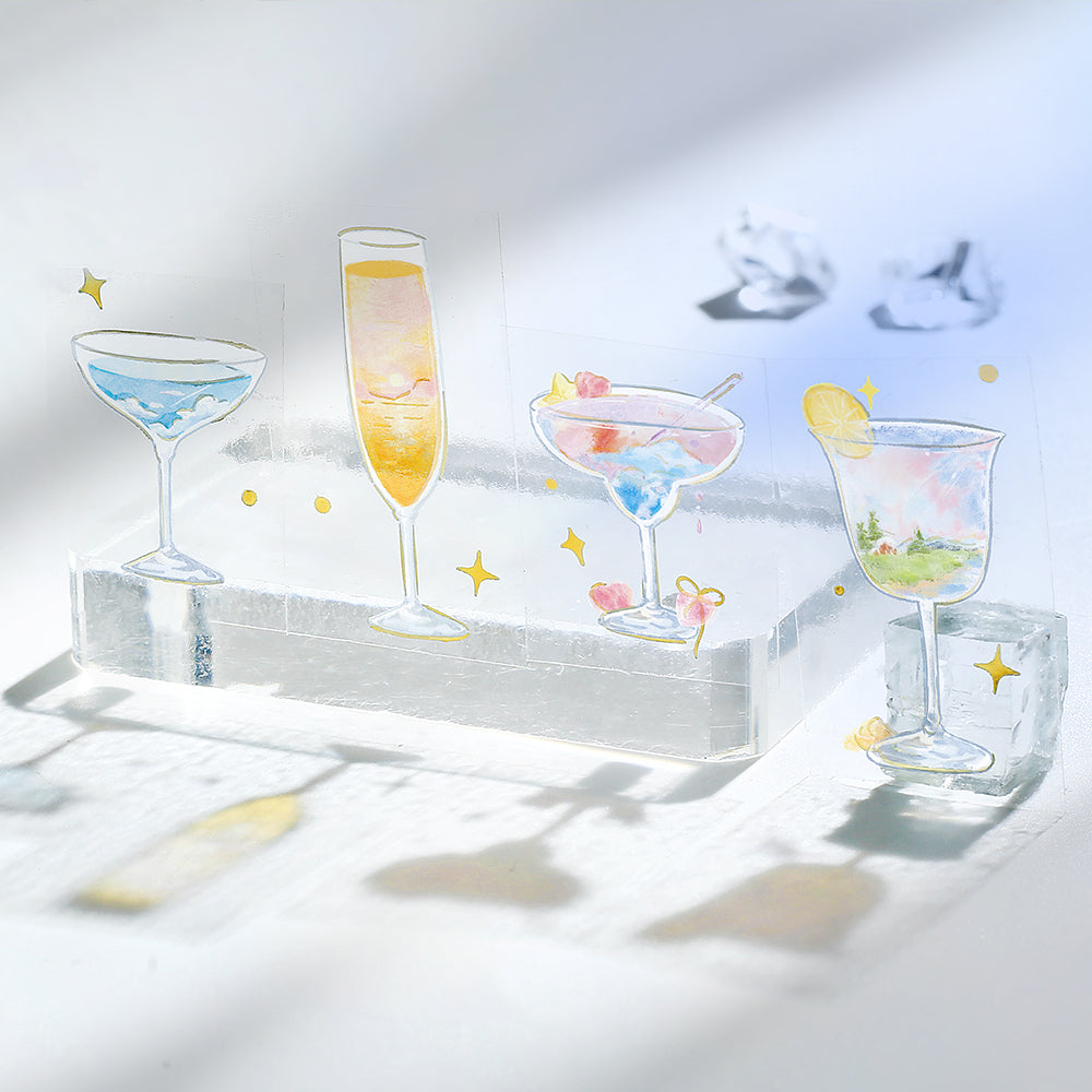 BGM Foil Stamping Clear Tape: Life in Cocktail in the Sky — BGM clear tape — transparent adhesive tape, at Cityluxe Singapore