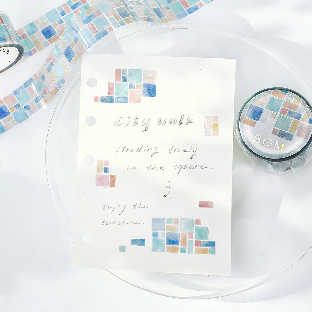 BGM Foil Stamping Clear Tape: Life in Tile Pattern — BGM clear tape — transparent adhesive tape, at Cityluxe Singapore