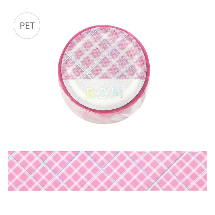 BGM Foil Stamping Clear Tape: Life in Pink Lattice — BGM clear tape — transparent adhesive tape, at Cityluxe Singapore