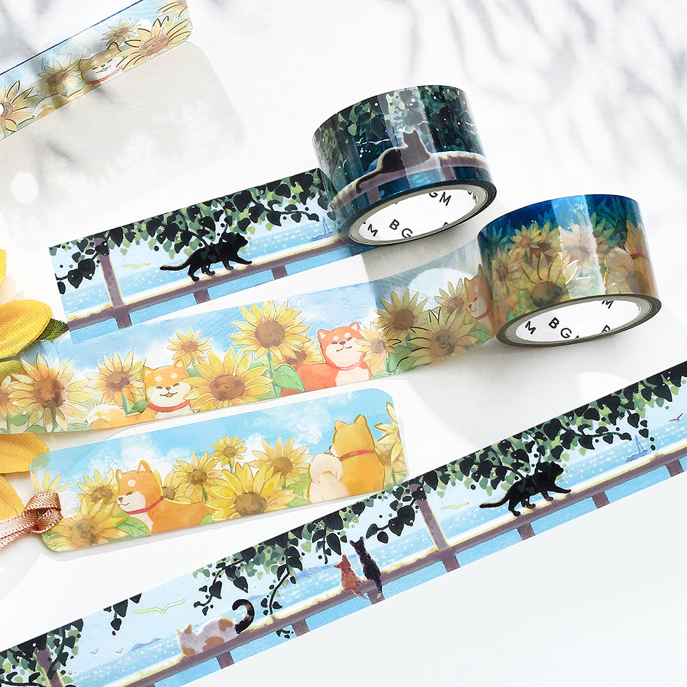 BGM Summer Limited Clear Tape - Cat Under the Pergola