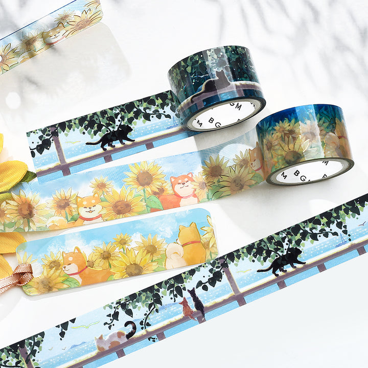 BGM Summer Limited Clear Tape - Cat Under the Pergola