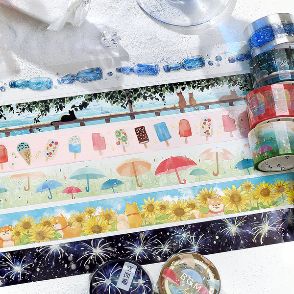 Load image into Gallery viewer, BGM Summer Limited Clear Tape - Dogs and Sunflowers
