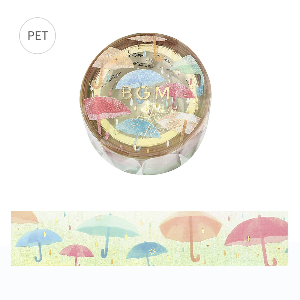 BGM Summer Limited Clear Tape in Colorful Umbrella — BGM clear tape — transparent adhesive tape, at Cityluxe Singapore