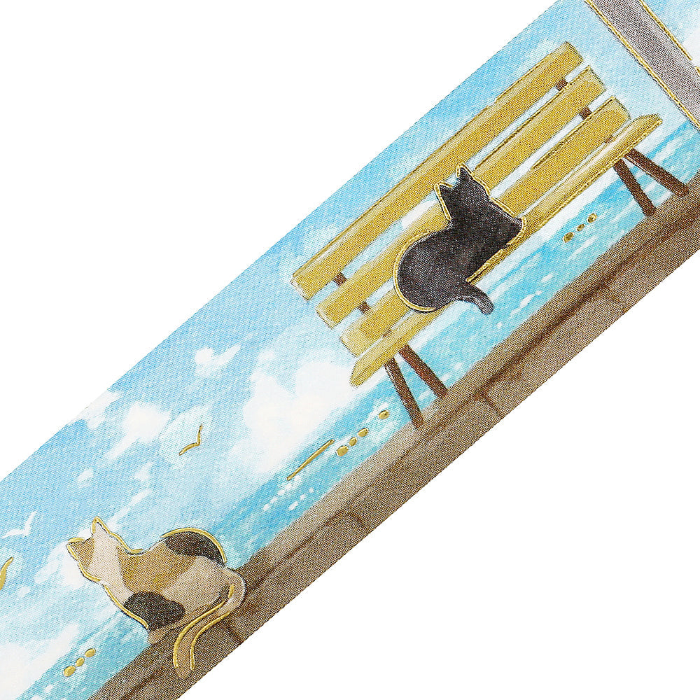 BGM Summer Limited Edition Clear Tape: Seaside and Cats — pattern detail