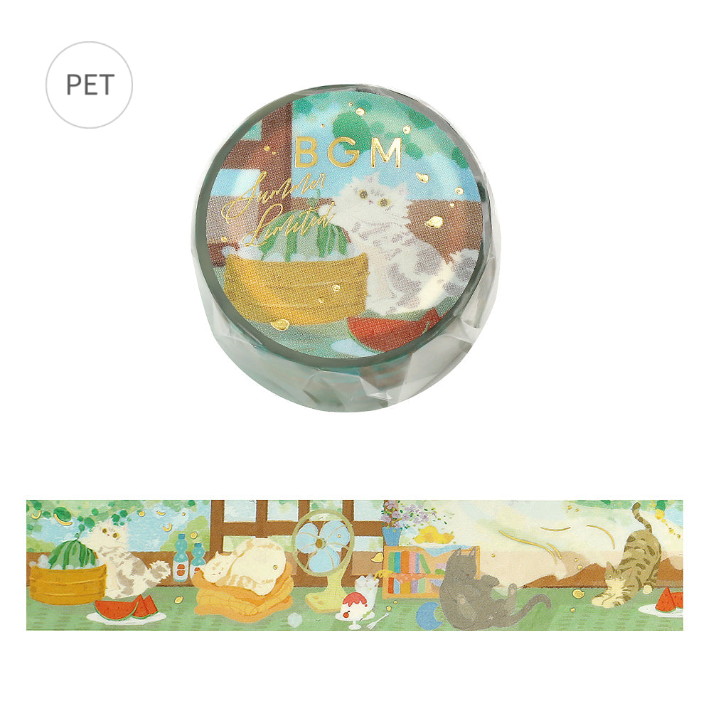 BGM Summer Limited Edition Clear Tape: Cats' Summer Vacation — BGM clear tape — transparent adhesive tape, at Cityluxe Singapore