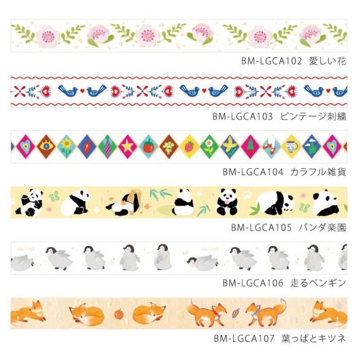 BGM Foil Stamping Masking Tape: Life in Cute Flower — BGM washi tape — decorative Japanese paper tape for journaling and craft, at Cityluxe Singapore