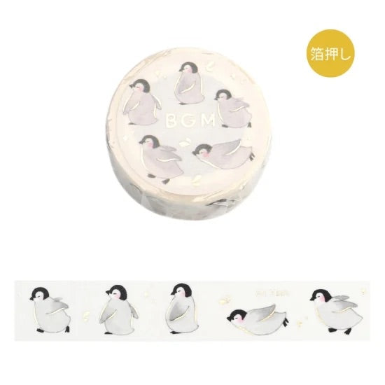 BGM Foil Stamping Masking Tape: Life - Running Penguin