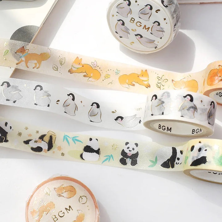 BGM Foil Stamping Masking Tape: Life - Running Penguin