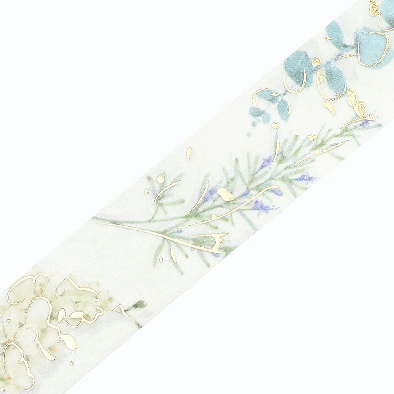 BGM Foil Stamping Masking Tape: Life in Natural/Green — BGM washi tape — decorative Japanese paper tape for journaling and craft, at Cityluxe Singapore